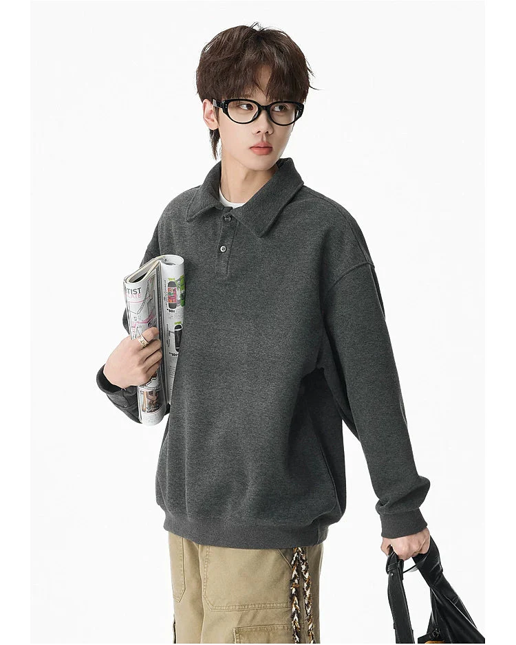 Heavyweight Long Sleeve Polo Pullover - Image 11