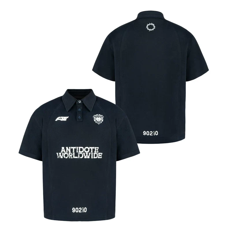Retro Sports Jersey Polo Shirt - Image 7