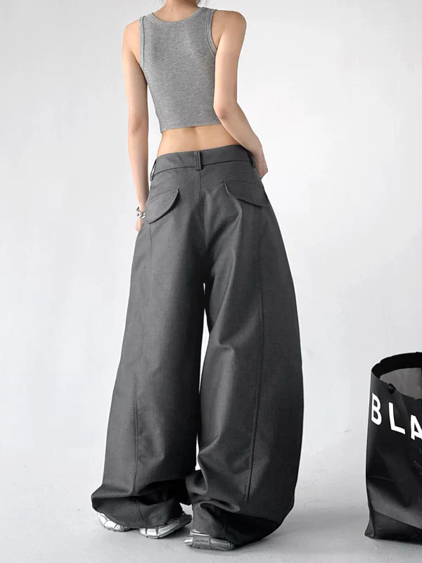 High Waist Curved Wide Leg Pants - Image 3