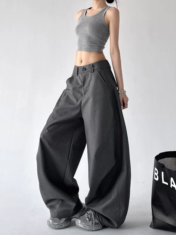 High Waist Curved Wide Leg Pants - Image 5