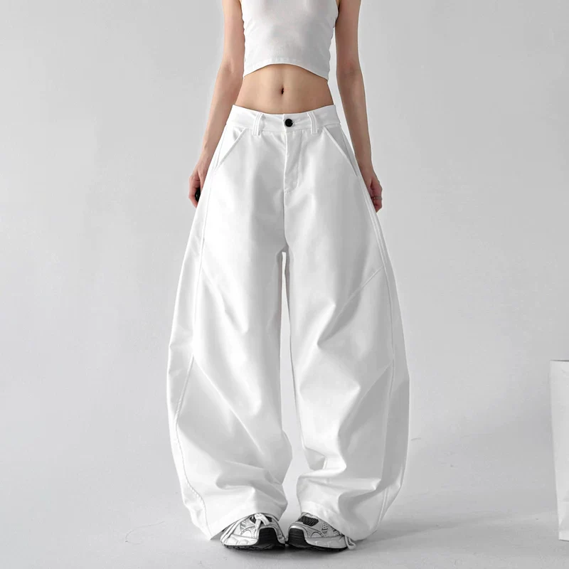 High Waist Curved Wide Leg Pants - Image 7