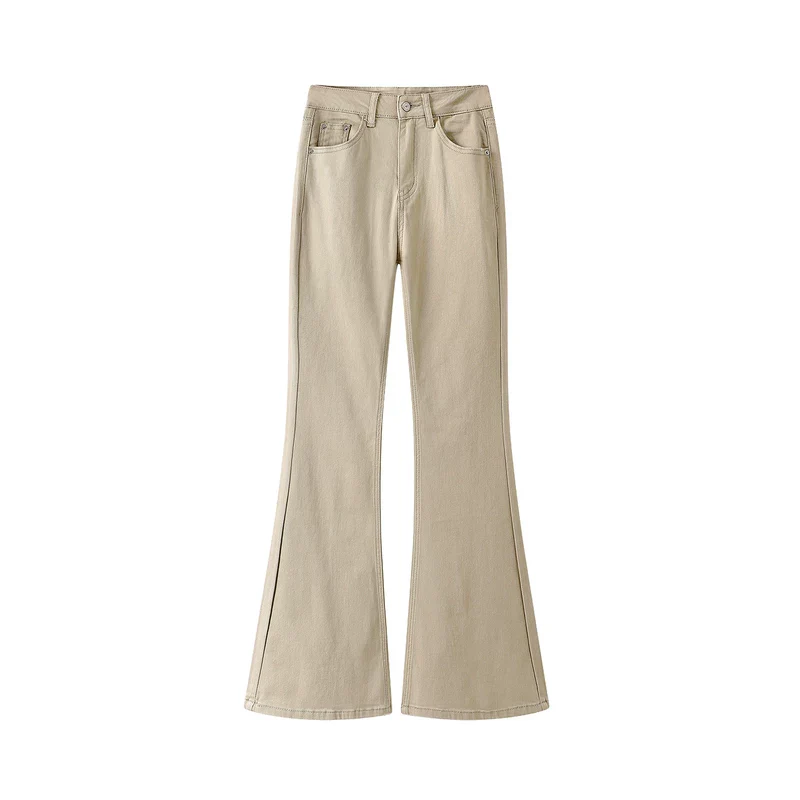 High Waist Flared Soft Denim Pants - Image 2