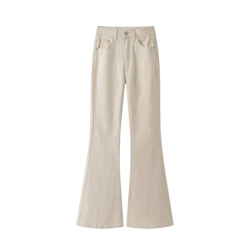 High Waist Flared Soft Denim Pants - Image 3