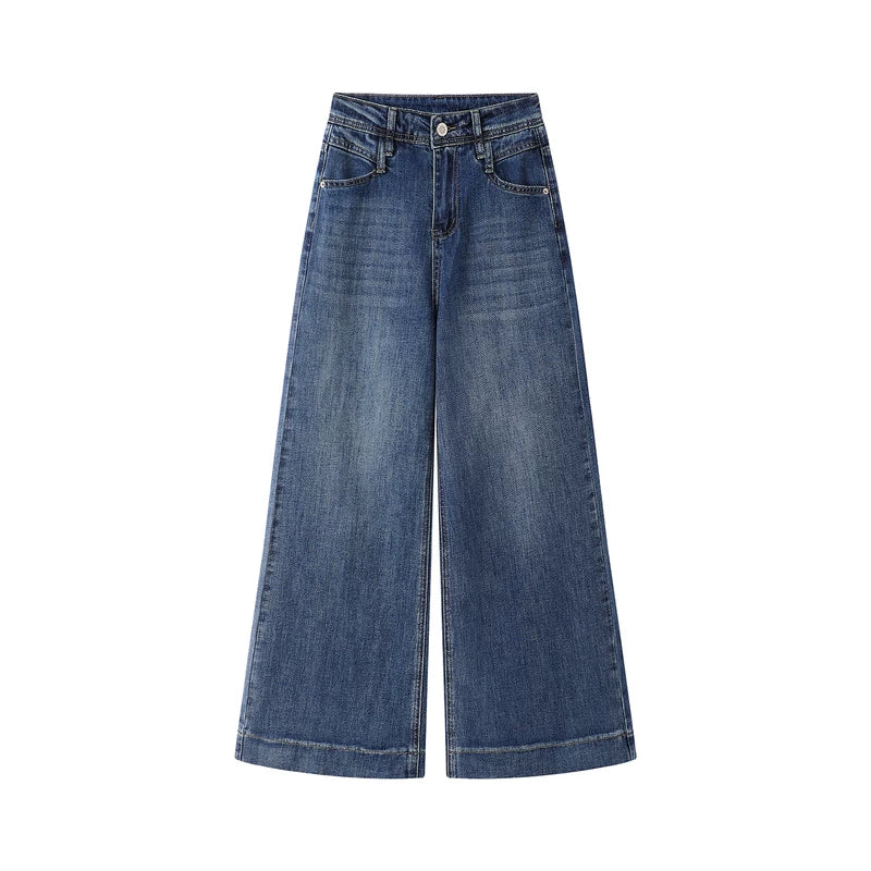 High Waist Wide Leg Denim Pants - Image 2
