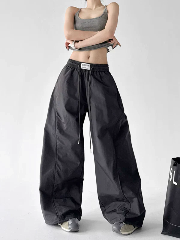 High Waisted Elastic Drawstring Pants - Image 3
