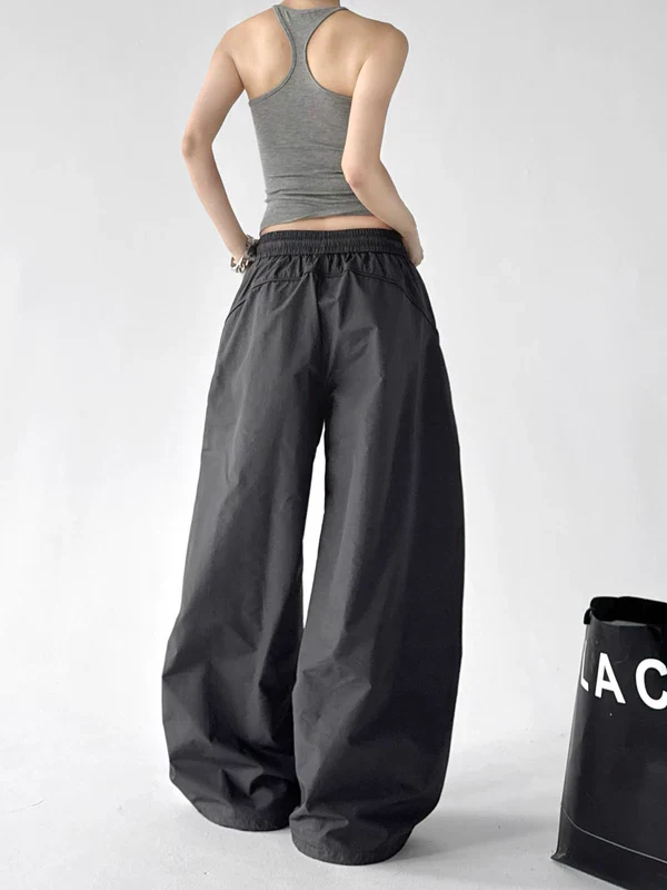 High Waisted Elastic Drawstring Pants - Image 4