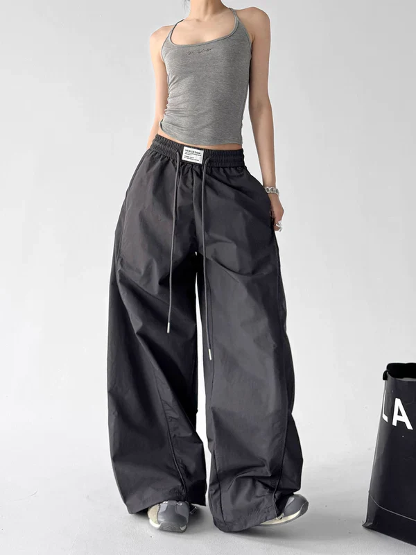 High Waisted Elastic Drawstring Pants - Image 5