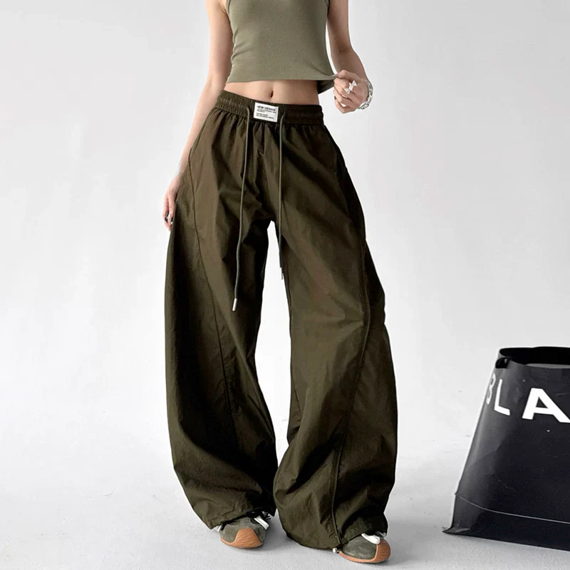 High Waisted Elastic Drawstring Pants - Image 6