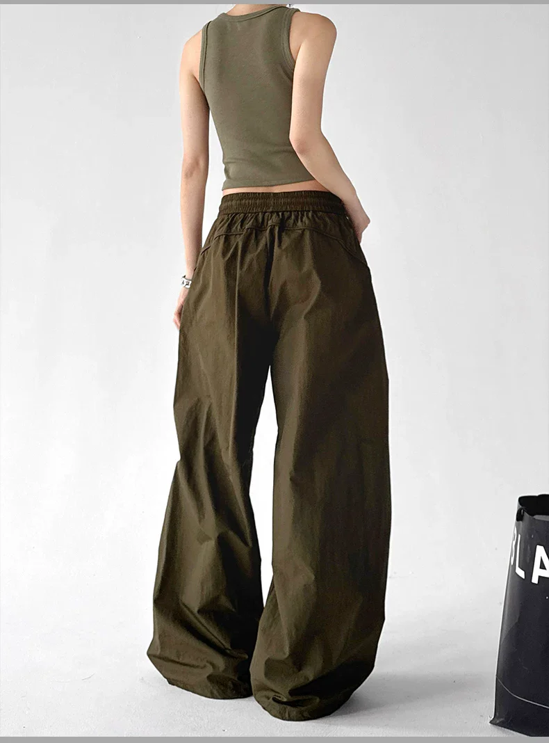High Waisted Elastic Drawstring Pants - Image 8
