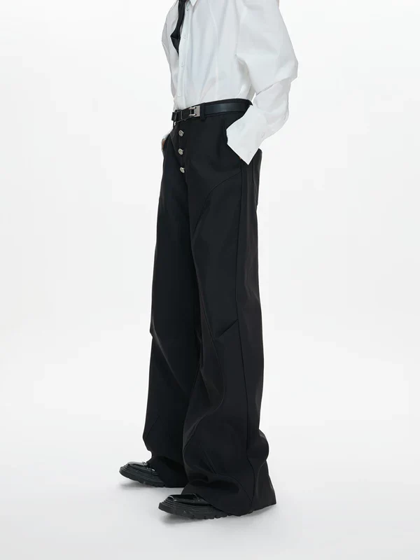 High-Waisted Five-Button Flared Pants - Image 3