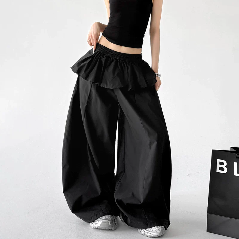 High Waisted Ruffle Waist Wide Leg Pants - Image 6