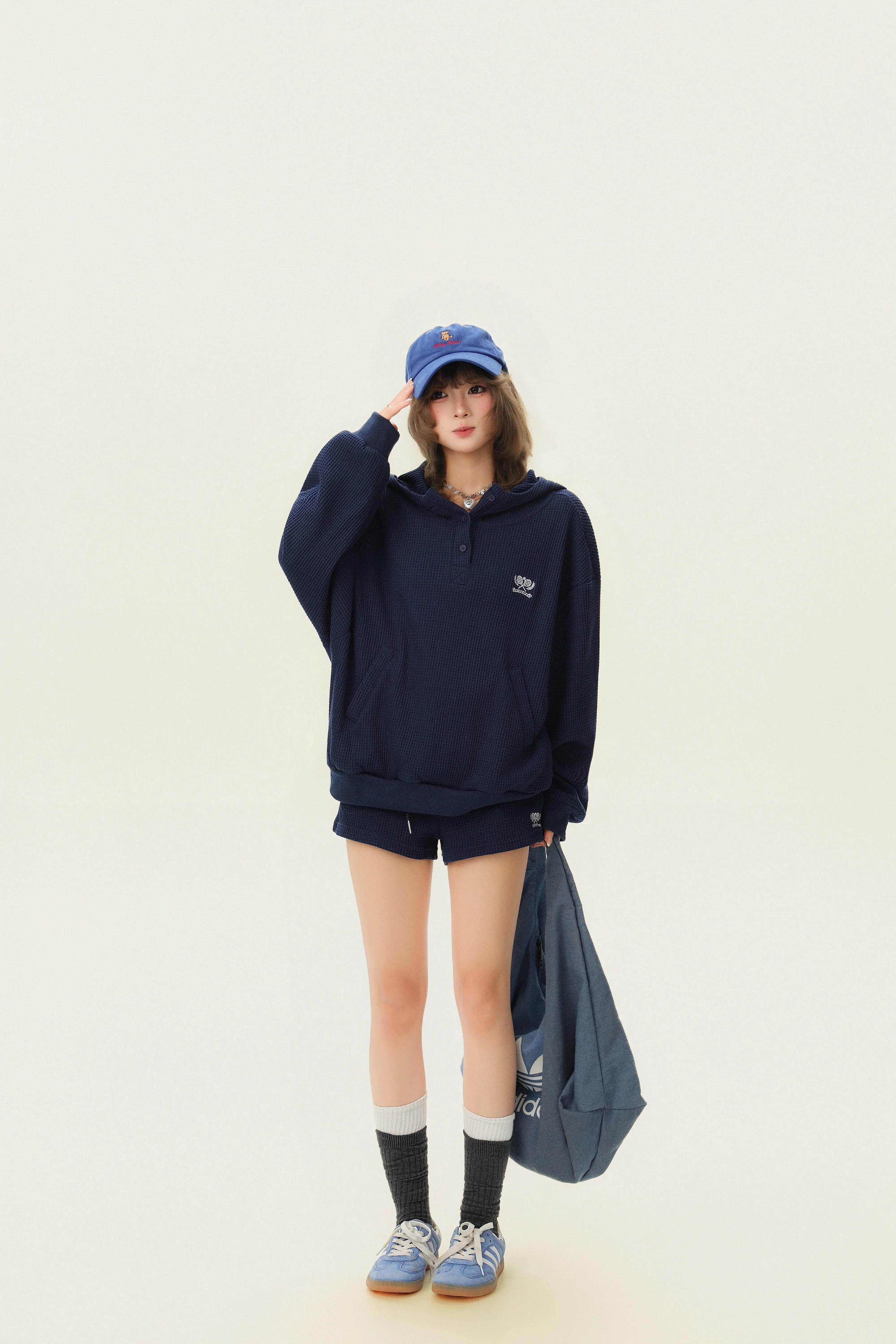 High-Waisted Waffle Knit Casual Shorts - Image 8