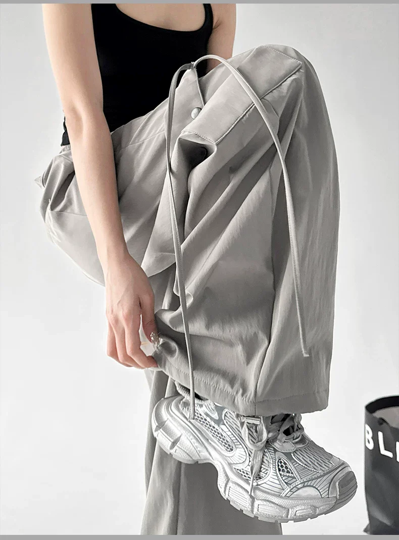 High Waisted Wide Leg Cargo Pants - Image 7