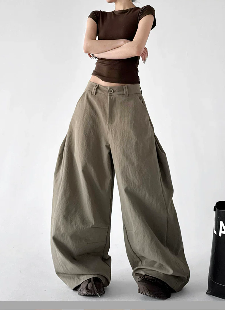 High Waisted Wide Leg Cargo Pants - Image 10