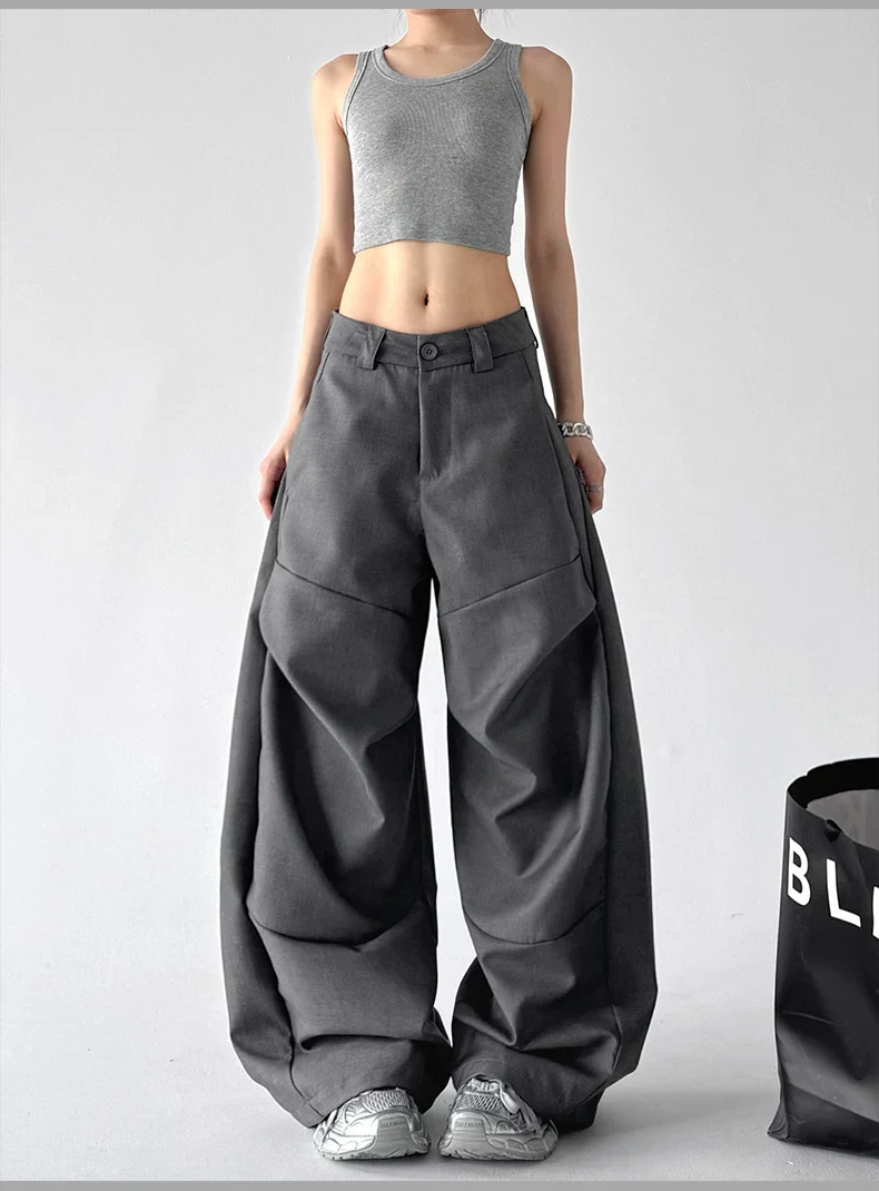 High Waisted Wide Leg Cargo Pants - Image 12