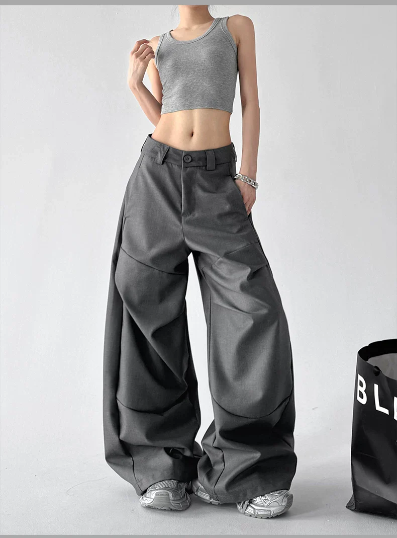 High Waisted Wide Leg Cargo Pants - Image 14