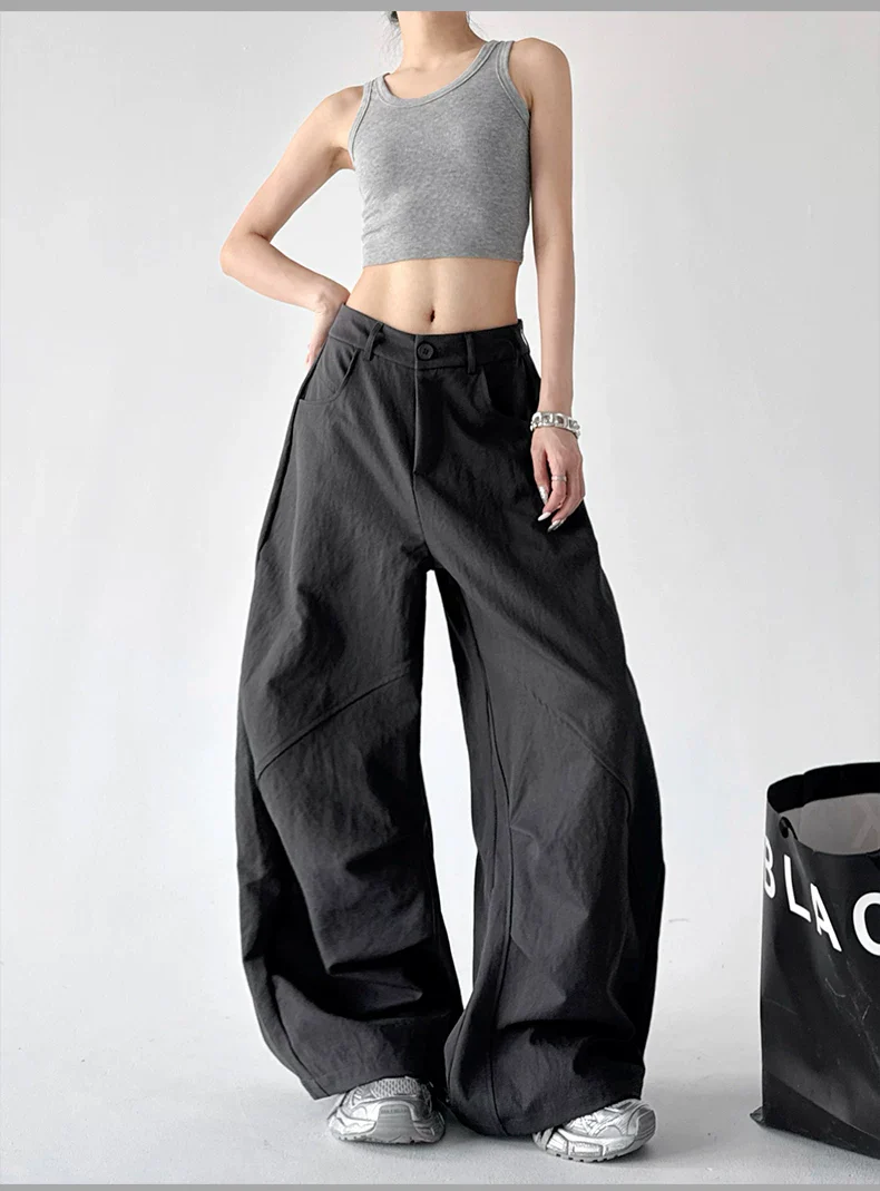 High Waisted Wide Leg Cargo Pants - Image 10