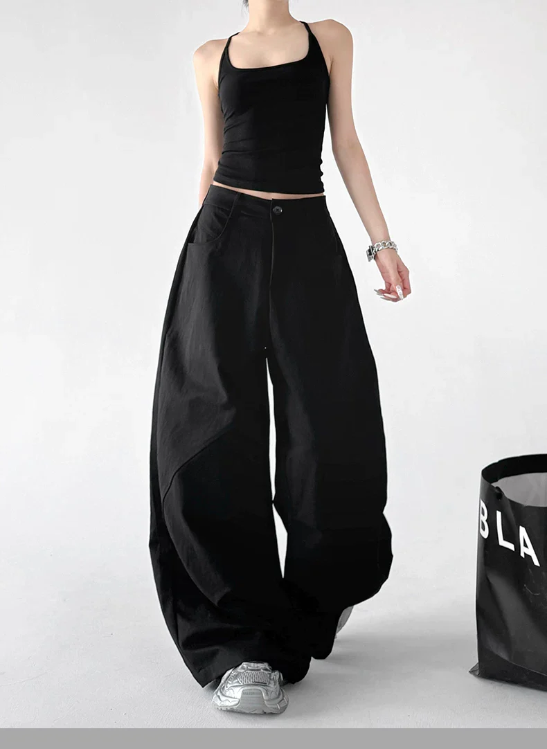 High Waisted Wide Leg Cargo Pants - Image 8