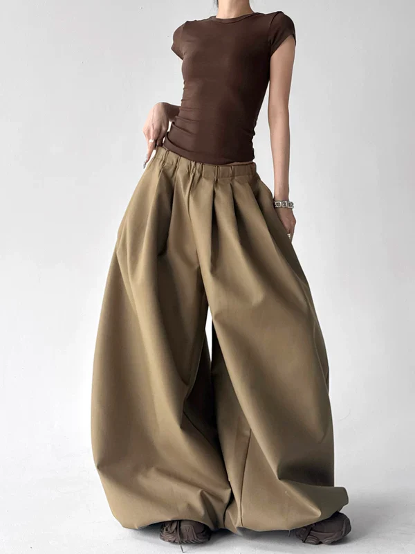High Waisted Wide Leg Casual Pants - Image 4