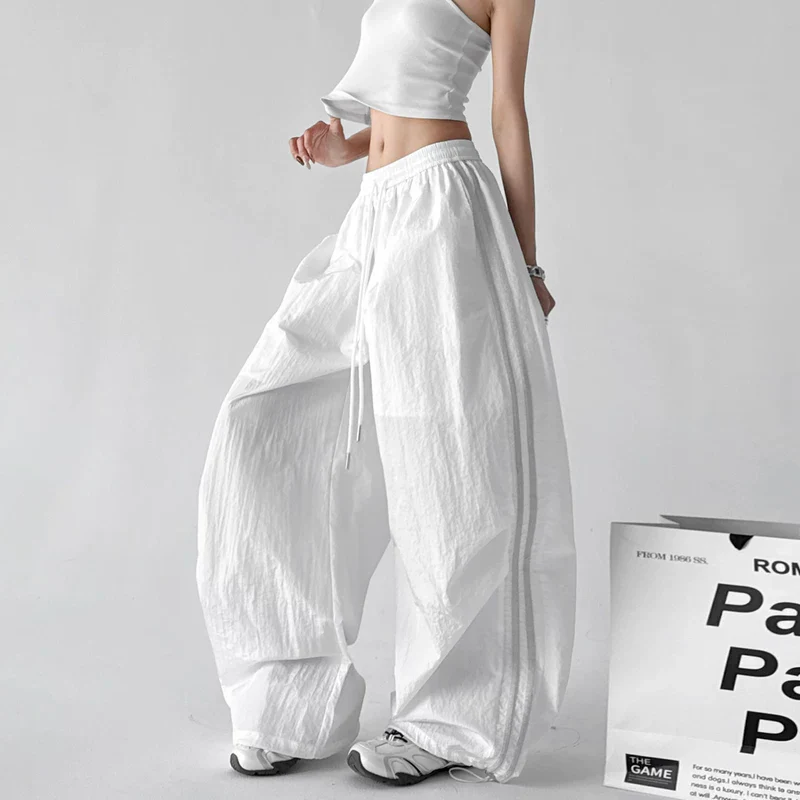 High Waisted Wide Leg Drawstring Pants