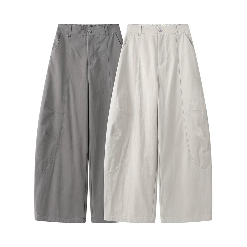High-Waisted Wide-Leg Elastic Waist Pants