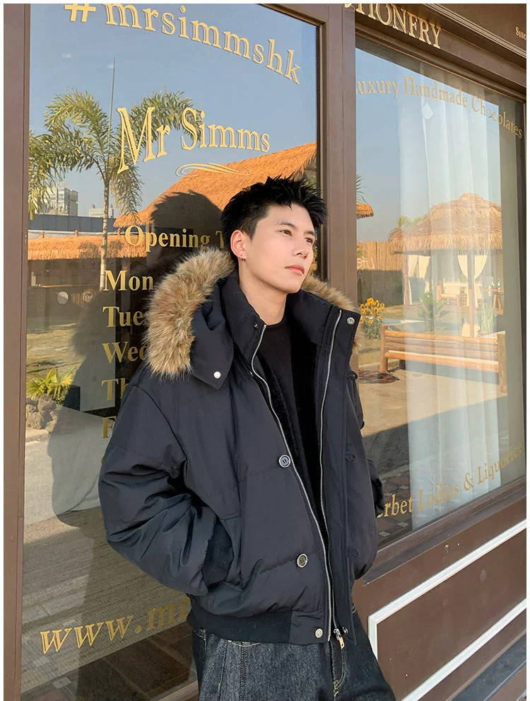 Fur Trim Hooded Down Jacket - Image 3
