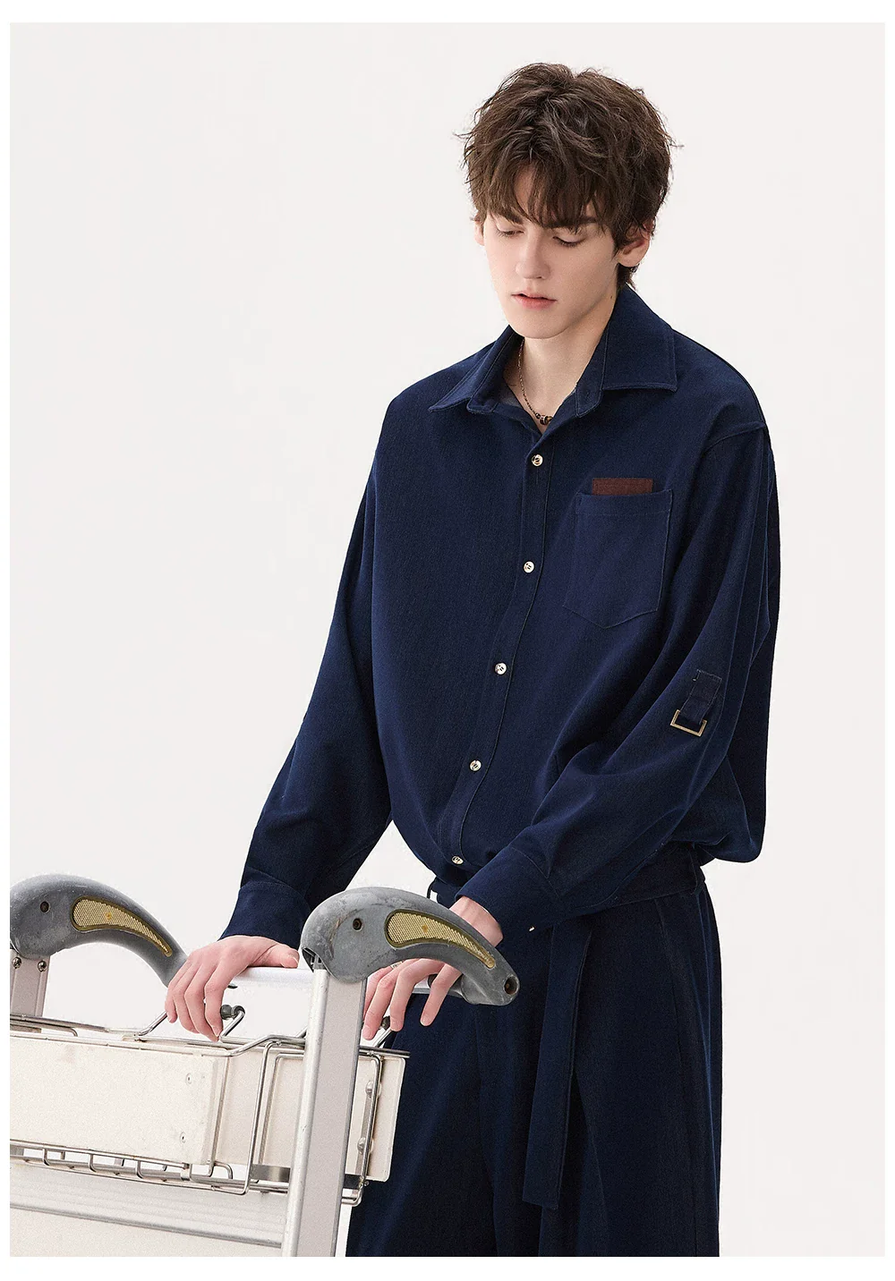 Ice Silk Collared Shirt and Pants - Image 5