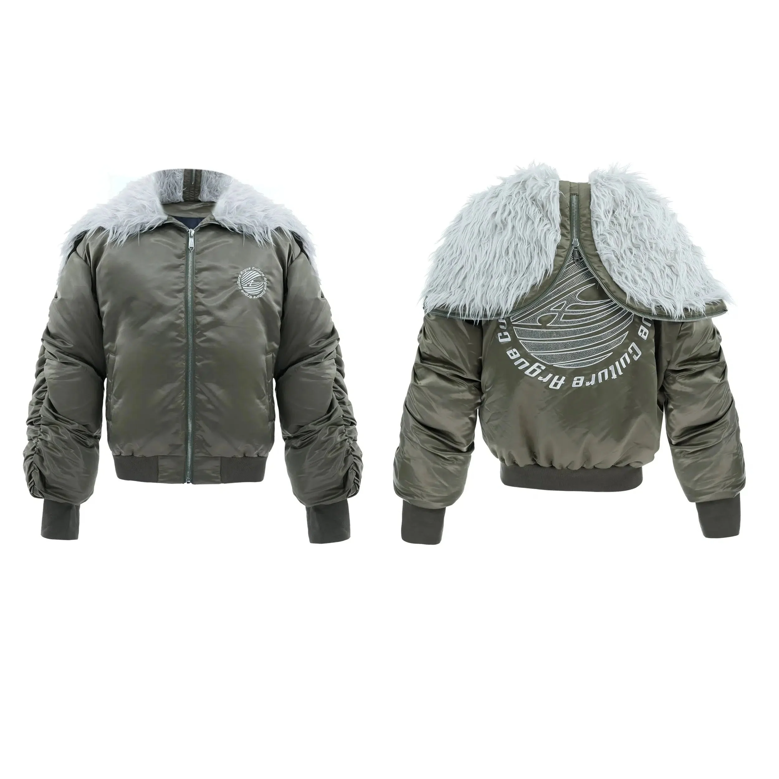 Insulated Jacket with Faux Fur Collar - Image 10