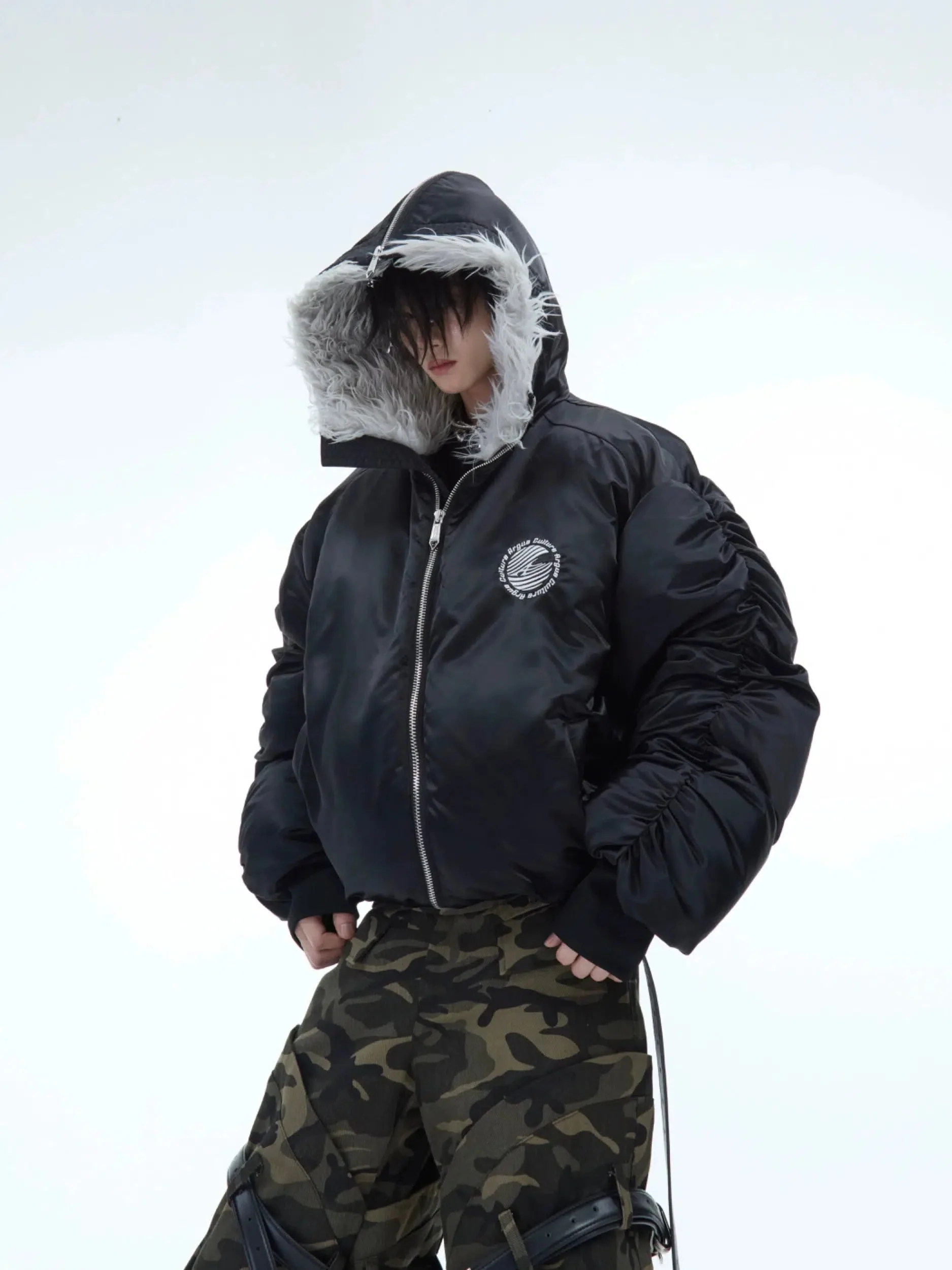 Insulated Jacket with Faux Fur Collar - Image 6