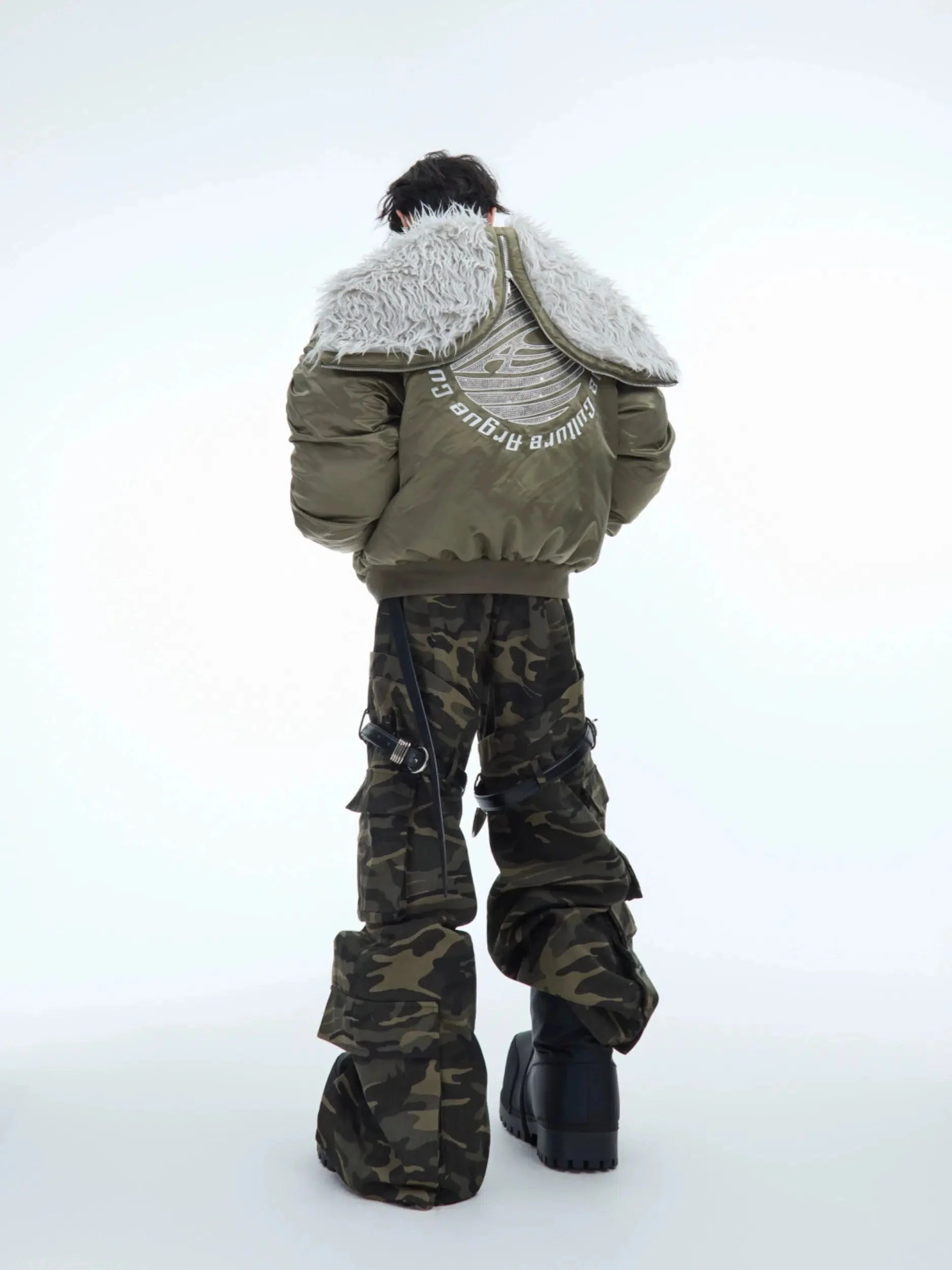 Insulated Jacket with Faux Fur Collar - Image 8
