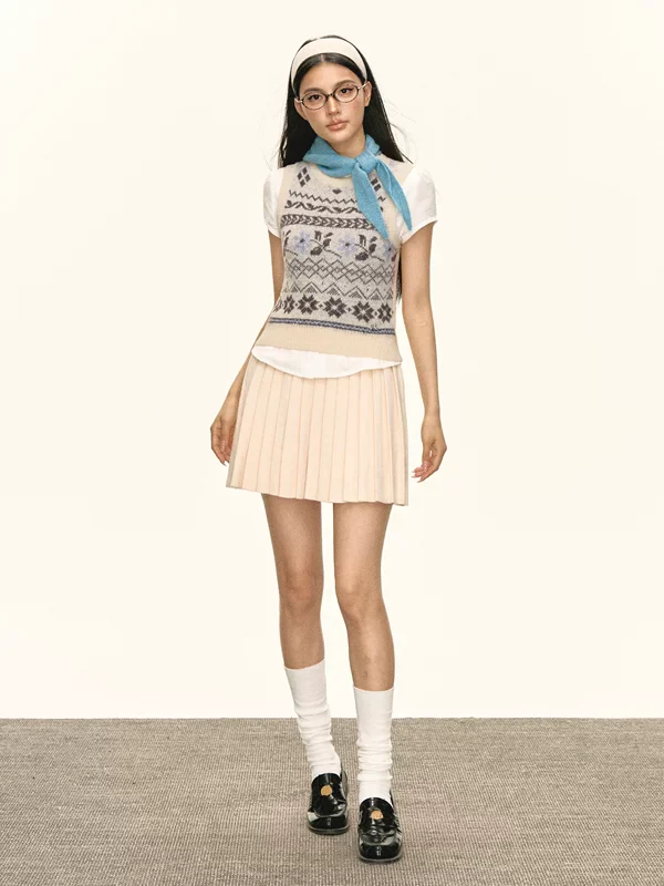 Knit Fair Isle Sweater Vest - Image 5