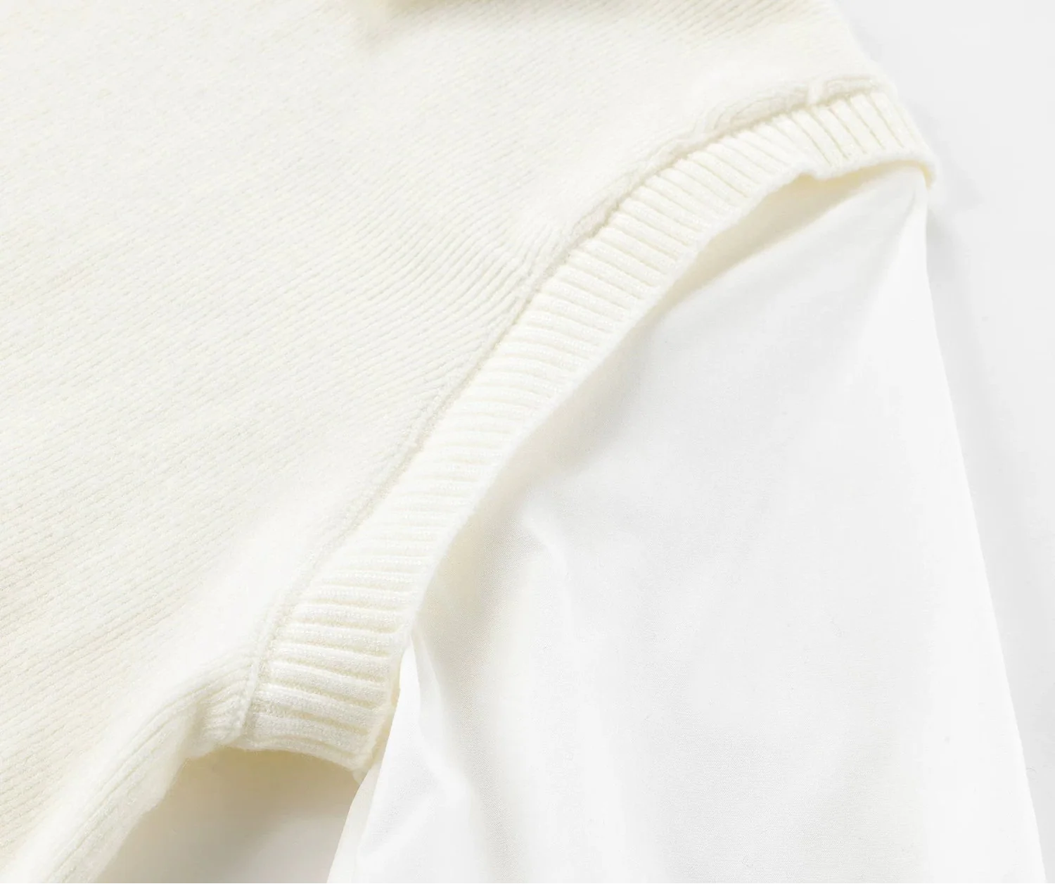 Knit Faux Layered Collared Pullover Shirt - Image 9
