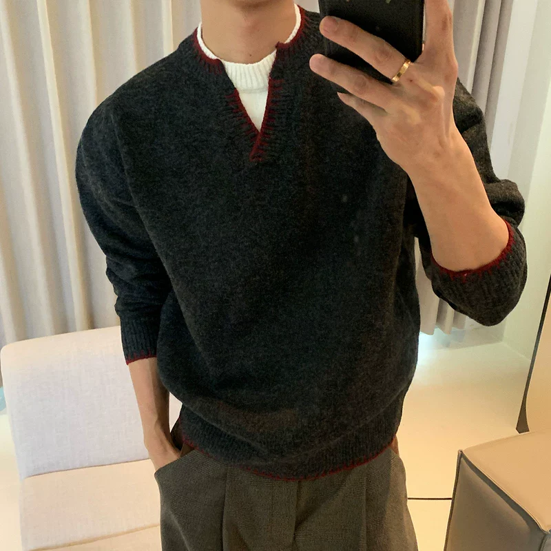 Contrast Trim Knit Pullover Sweater - Image 10