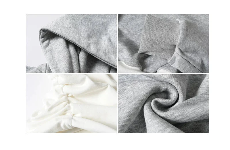 Korean Style Faux Layered Crop Hoodie - Image 9