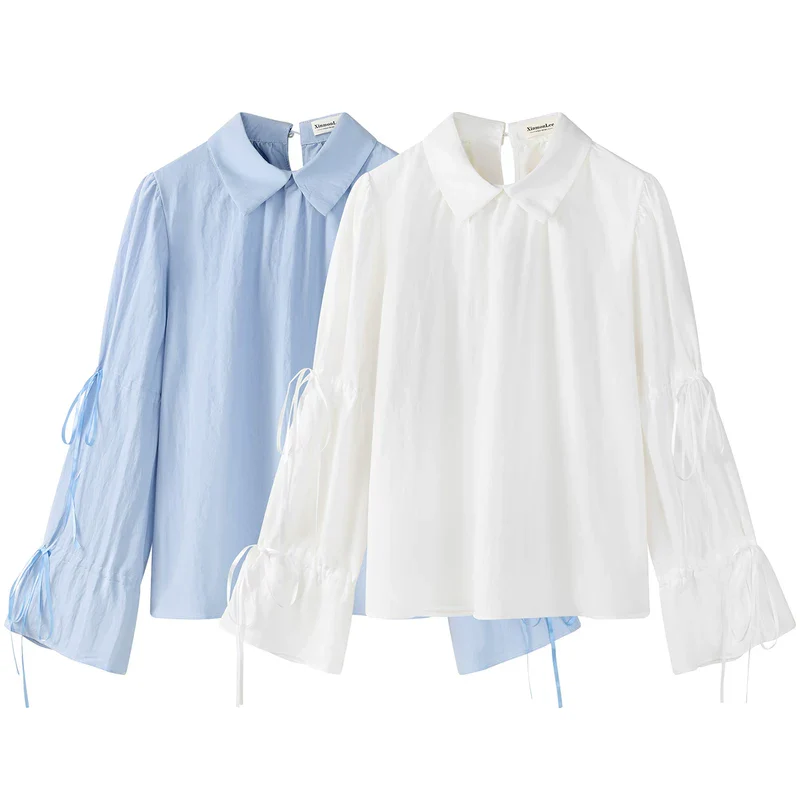 Korean Style Loose Polo Collar Blouse