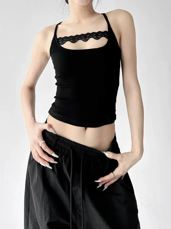 Lace Trim Slim Fit Camisole Top - Image 5