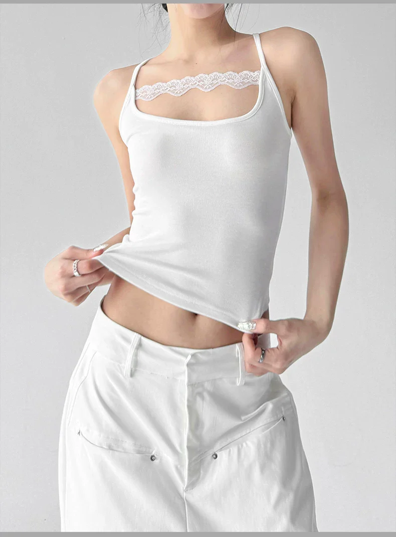 Lace Trim Slim Fit Camisole Top - Image 9