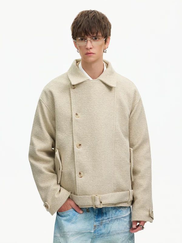 Lambswool Blend Double-Breasted Wool Jacket - Image 4