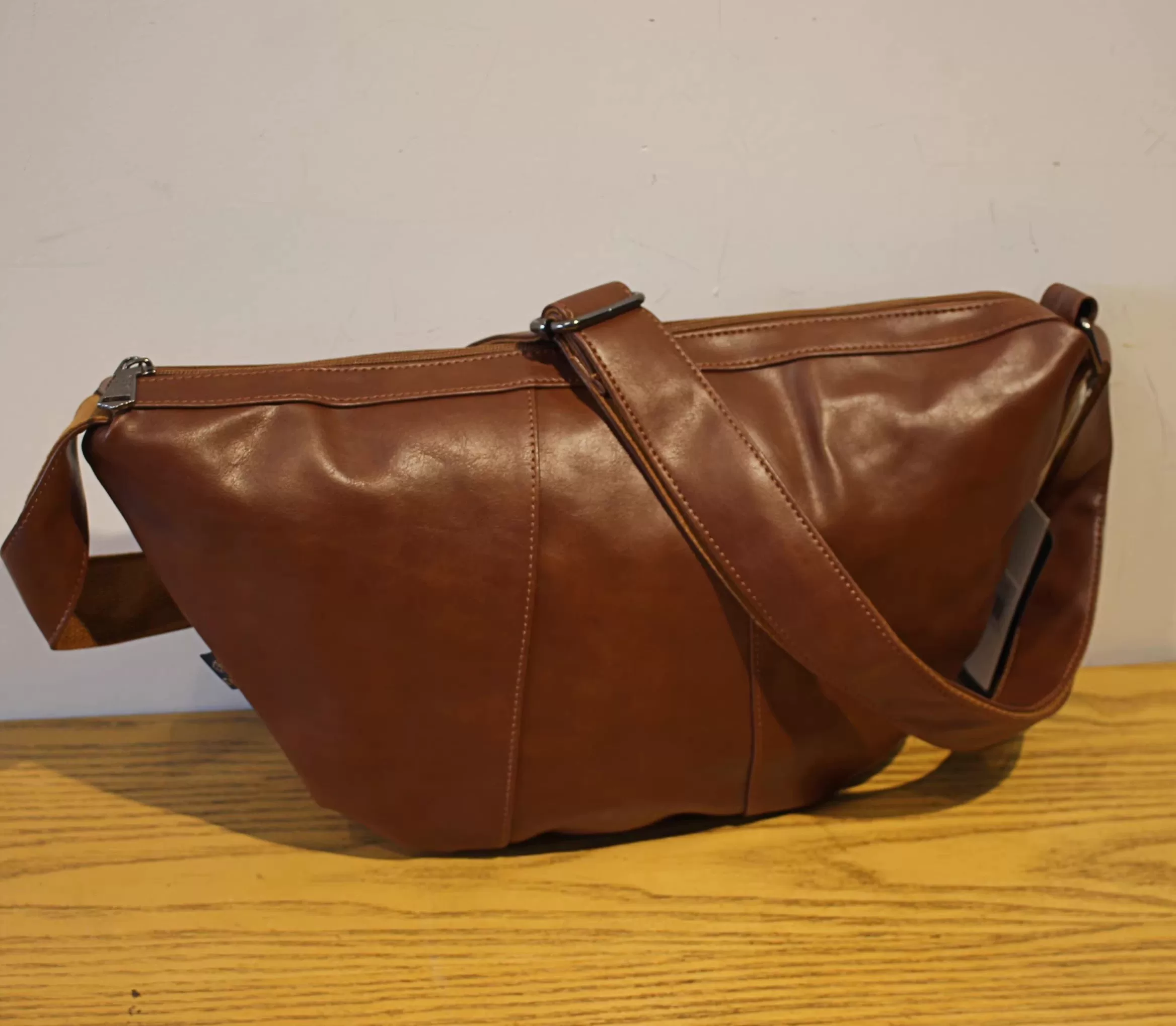 Leather Dumpling Crossbody Bag - Image 9