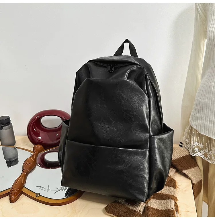 Large Capacity Leather Laptop Backpack - Image 7