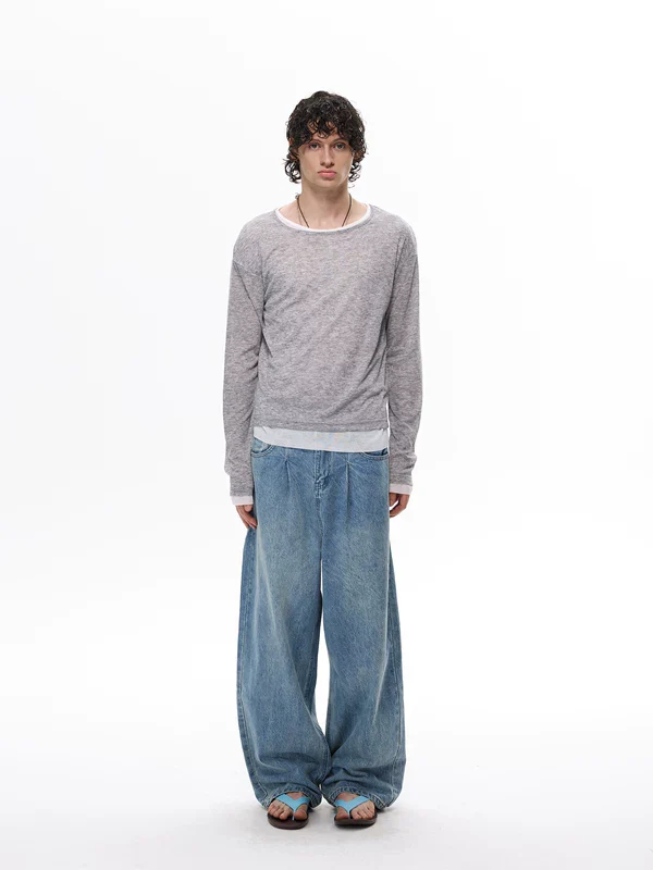 Layered Look Long Sleeve T-Shirt - Image 8