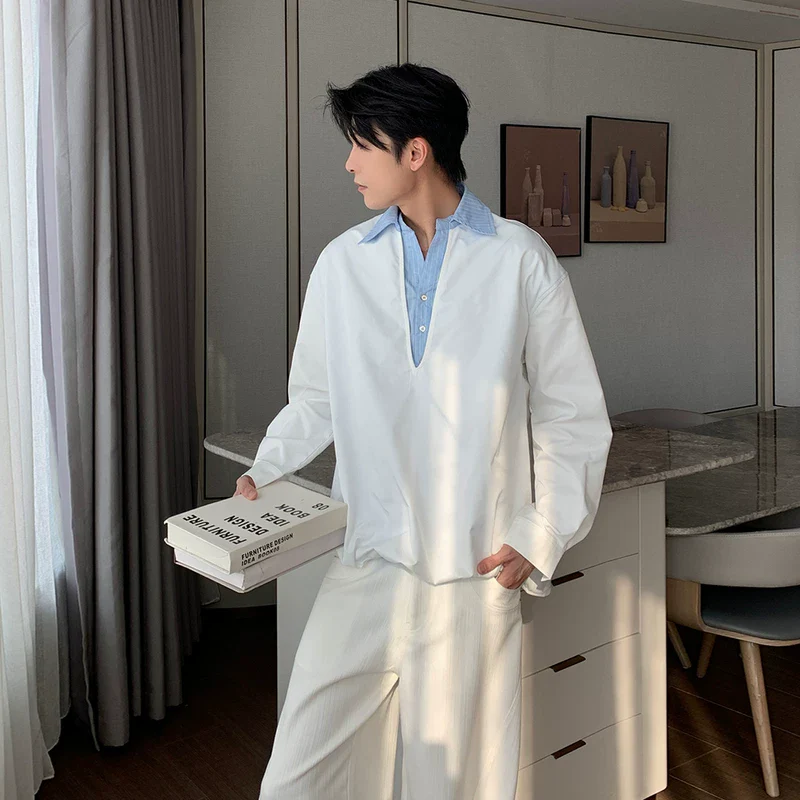 Inner Collar Layered Pullover Shirt - Image 3