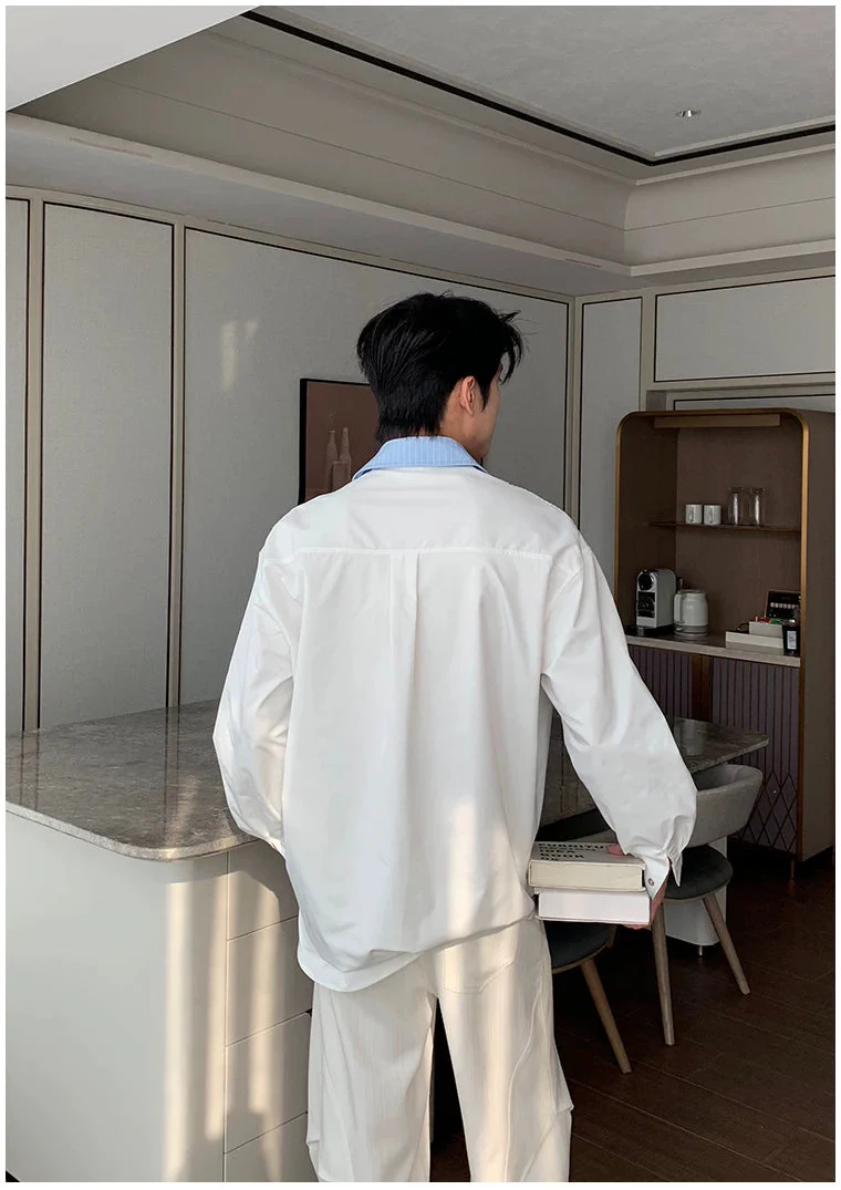 Inner Collar Layered Pullover Shirt - Image 5