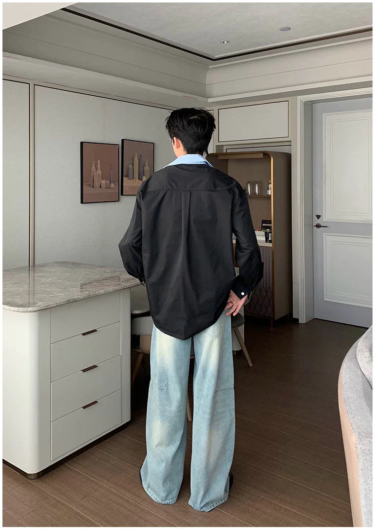 Inner Collar Layered Pullover Shirt - Image 8
