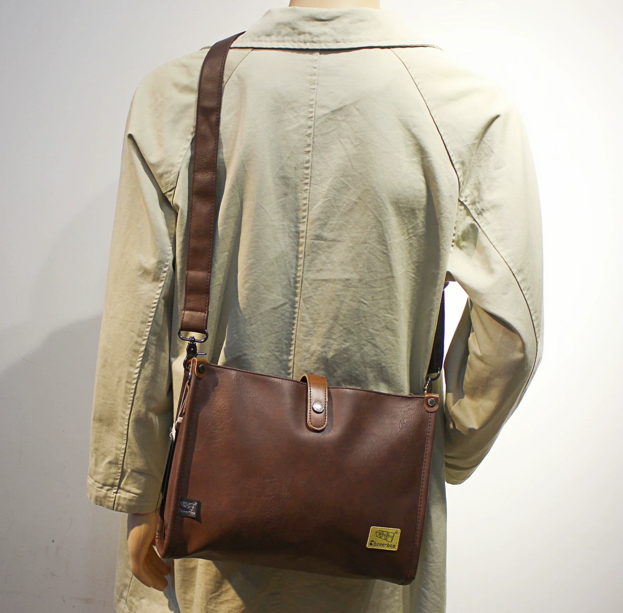 Leather Crossbody Messenger Bag - Image 8