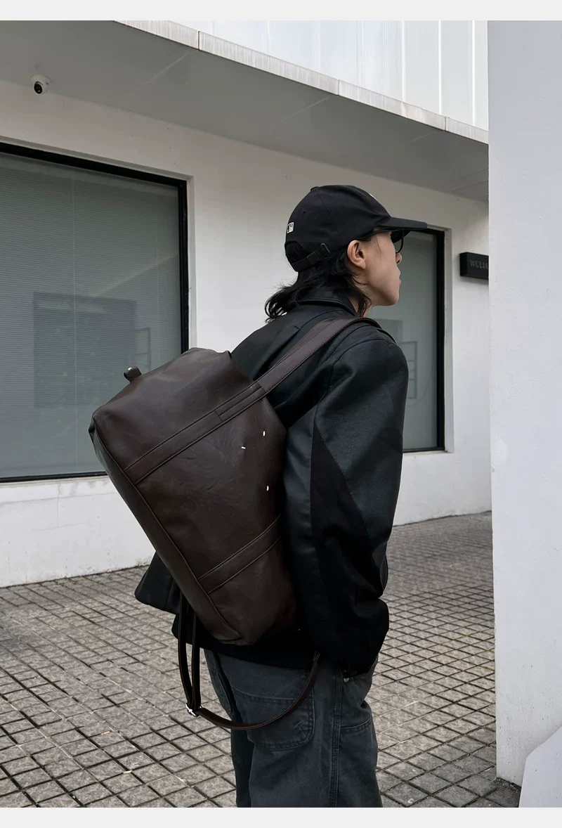 Leather Retro Shoulder Tote Bag - Image 6