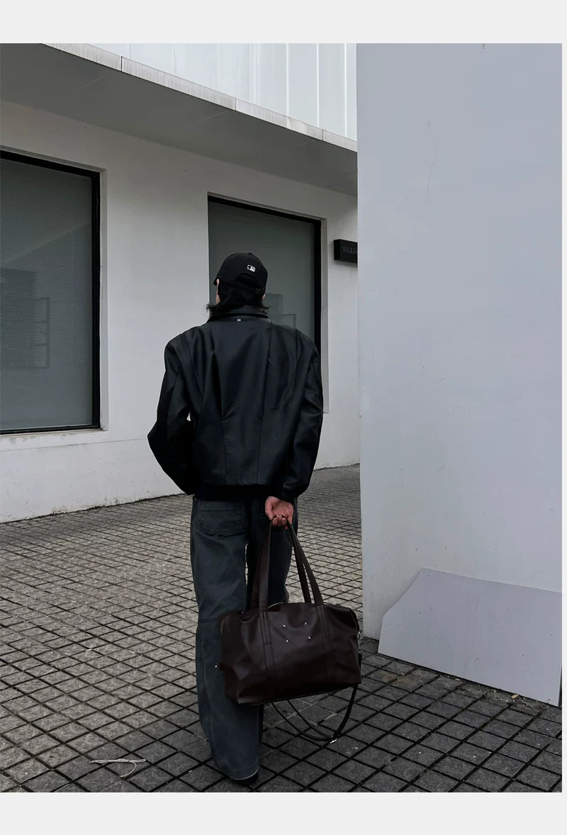 Leather Retro Shoulder Tote Bag - Image 7