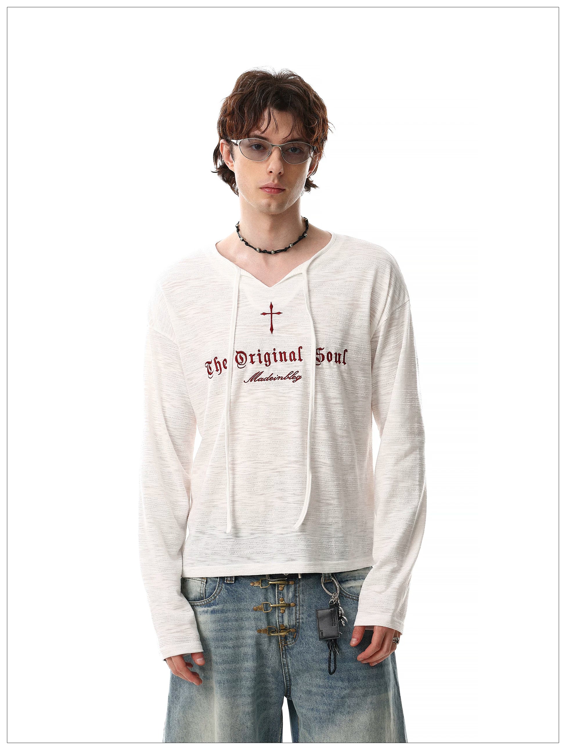 Letter Print Loose Fit Hooded T-Shirt