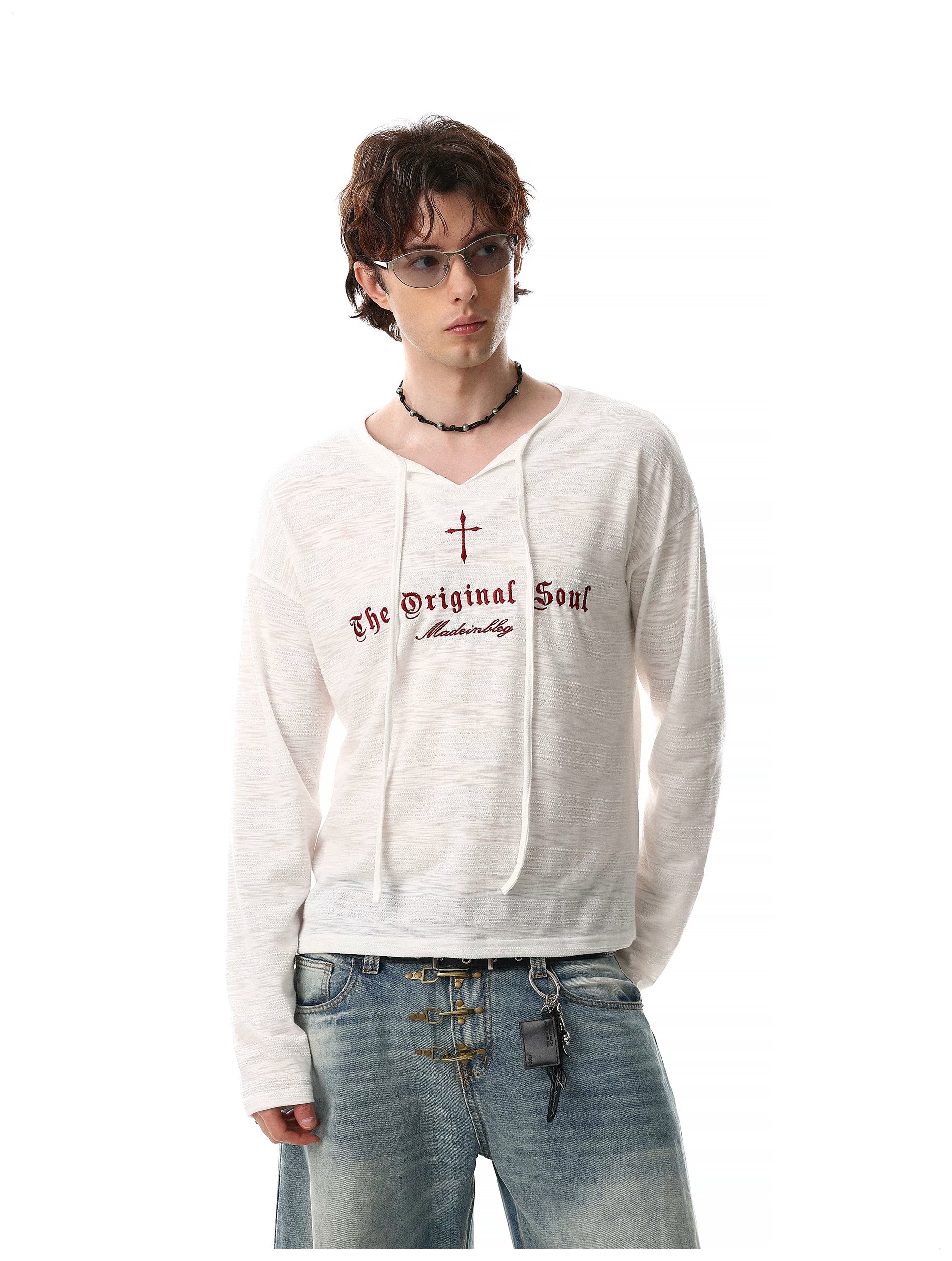 Letter Print Loose Fit Hooded T-Shirt - Image 4
