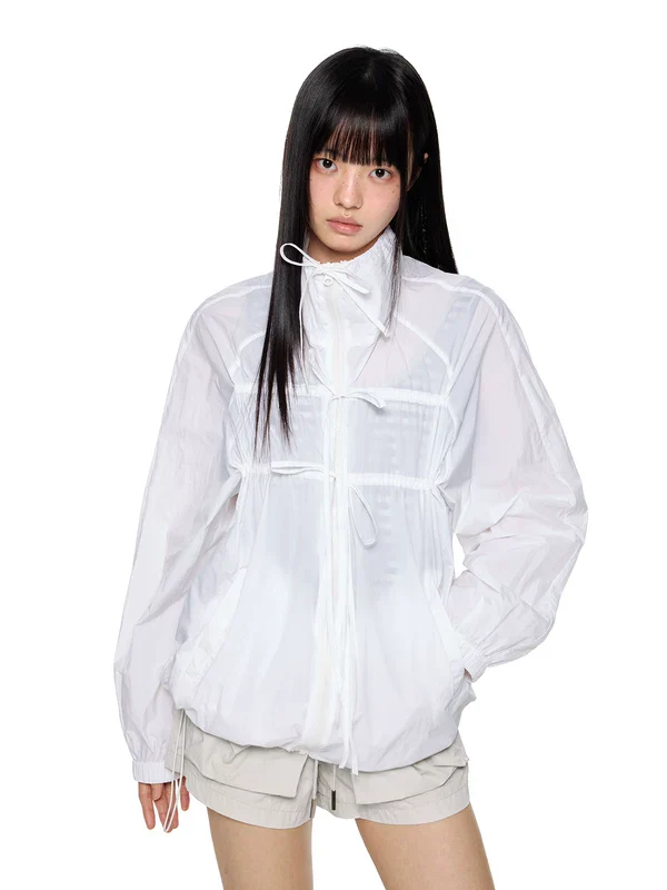Lightweight Hooded Drawstring Jacket - Image 2